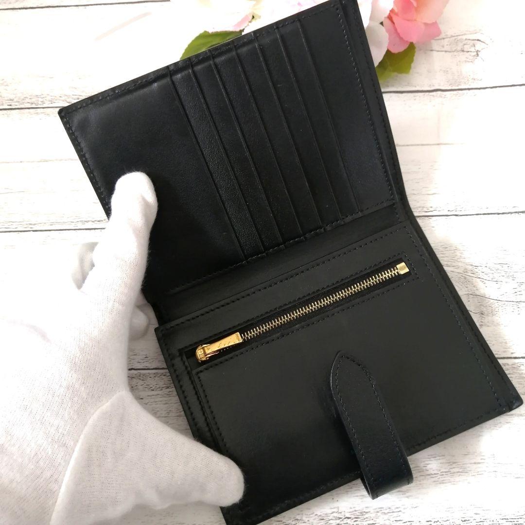 ミディアム▦ 正規品✨ 折り財布 ブラック 178 ecxfb-m45680442413 美品♡ セリーヌ CELINE はちょっと