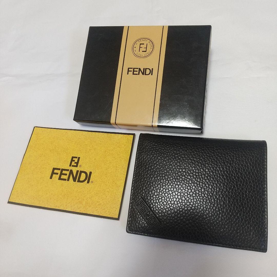 未使用 ヴィンテージ FENDI フェンディ 2つ折り 財布 ブラック