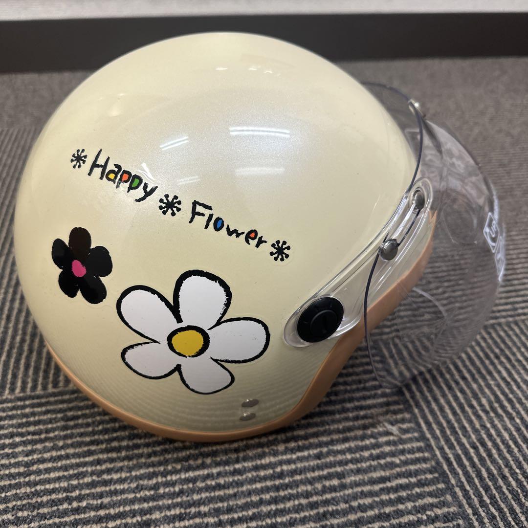 Happy Flower ジェットヘルメット 小さめサイズ