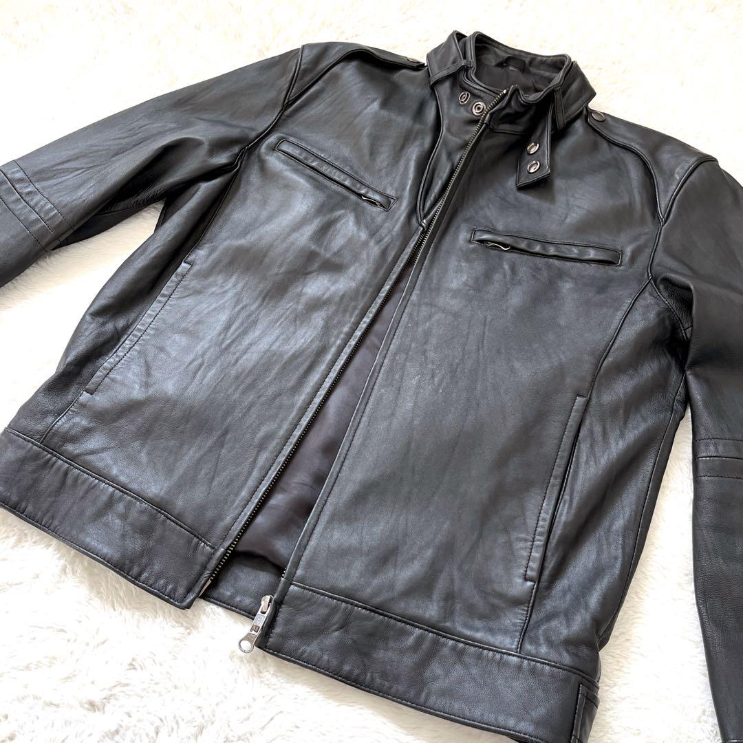 【美品】Licorice ラムレザー シングルライダース　リコリス ブラック　L