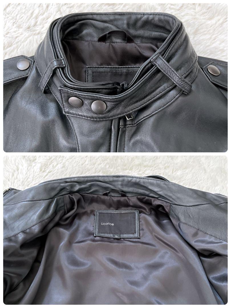 【美品】Licorice ラムレザー シングルライダース　リコリス ブラック　L