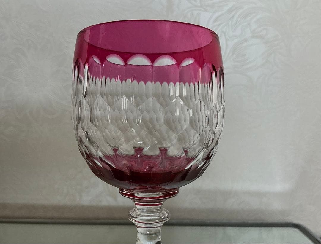 バカラ　被せガラス　シェリーグラス