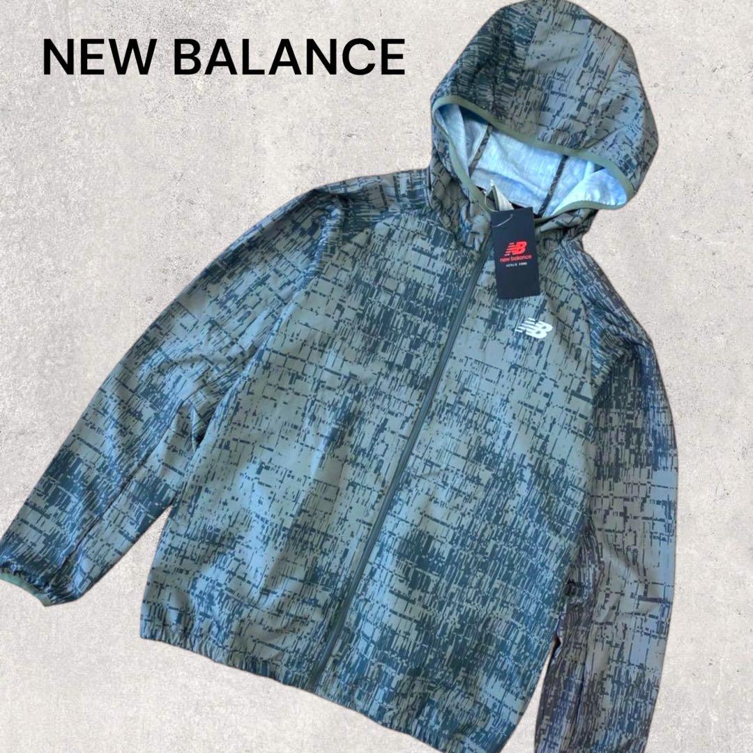 新品未使用品 ニューバランス ナイロンジャケット S メンズ カーキ 総柄