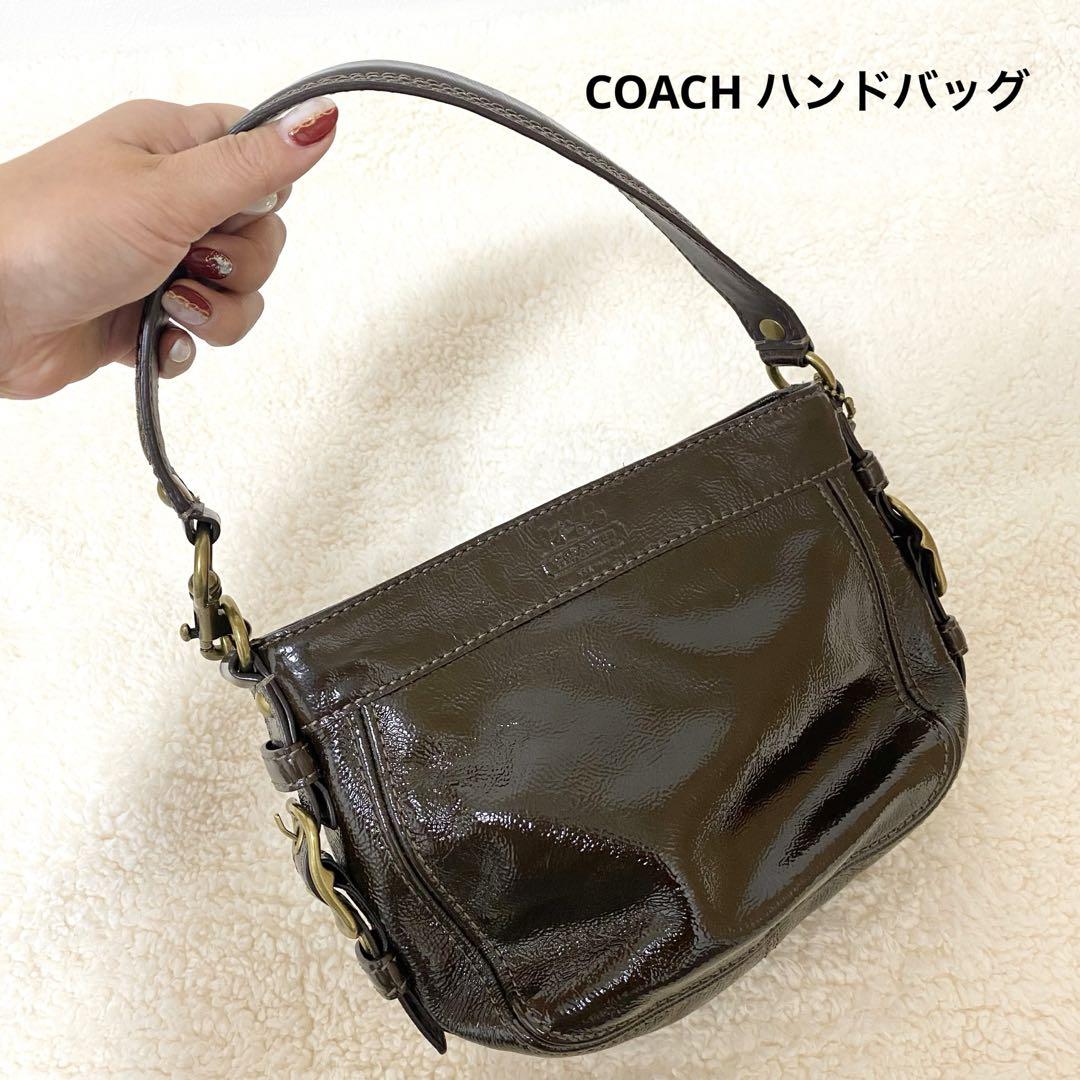 COACH ブラウン レザー ハンドバッグ｜Yahoo!フリマ（旧PayPay