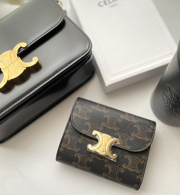 がございま 新品 トリオンフキャンバス ミニ財布 即発送 woMXh-m45698761664 未使用 CELINE セリーヌ レディース