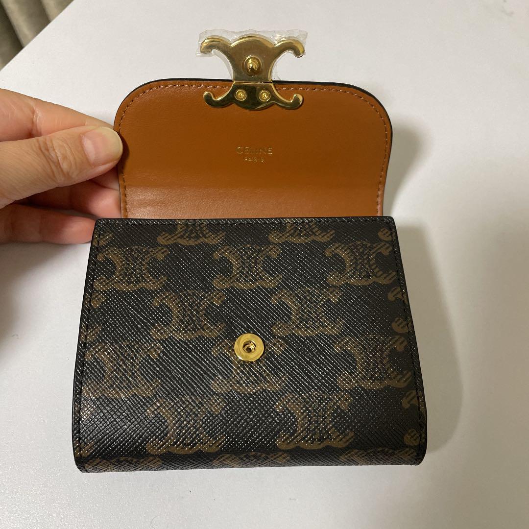 がございま 新品 トリオンフキャンバス ミニ財布 即発送 woMXh-m45698761664 未使用 CELINE セリーヌ レディース