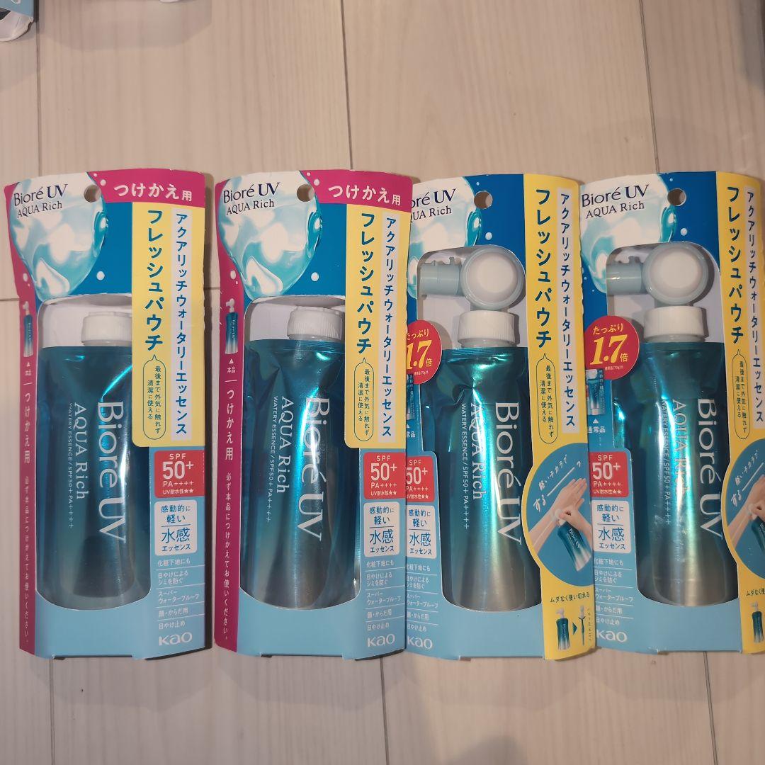 4本セット ビオレUV アクアリッチウォータリーエッセンス フレッシュパウチ