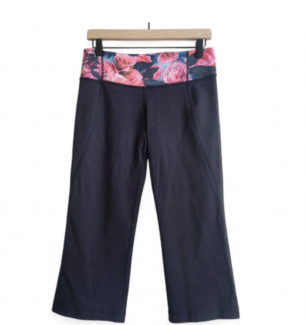 ルルレモン　クロップ lululemon 薔薇　ローズ　サイズ8