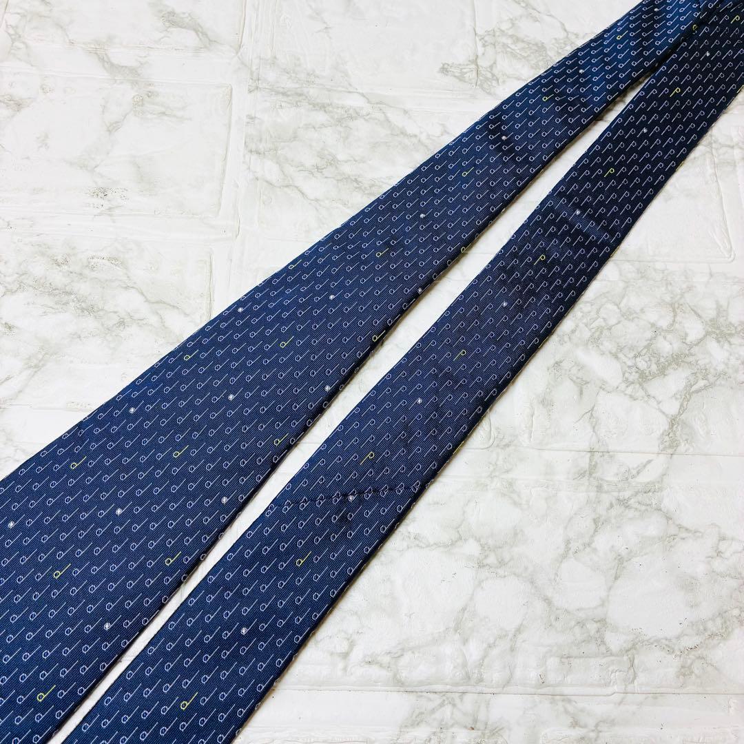 ★　ダンヒル　Dunhill ネクタイ　ブルー　総柄　おしゃれ　紳士　d柄