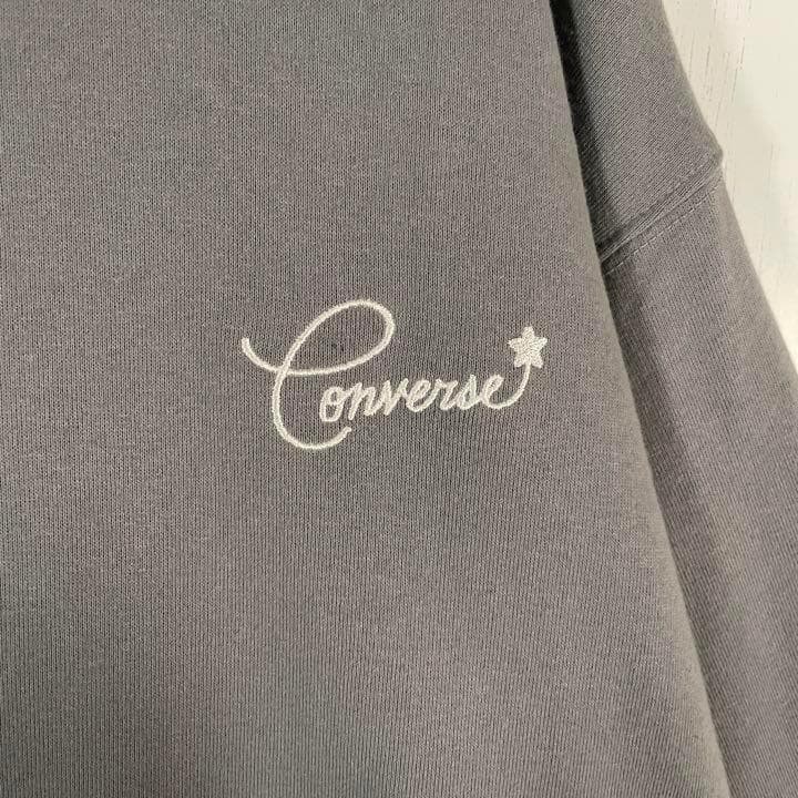印象のデザイン 古着 コンバース トレーナー ワンポイント刺繍 リブ