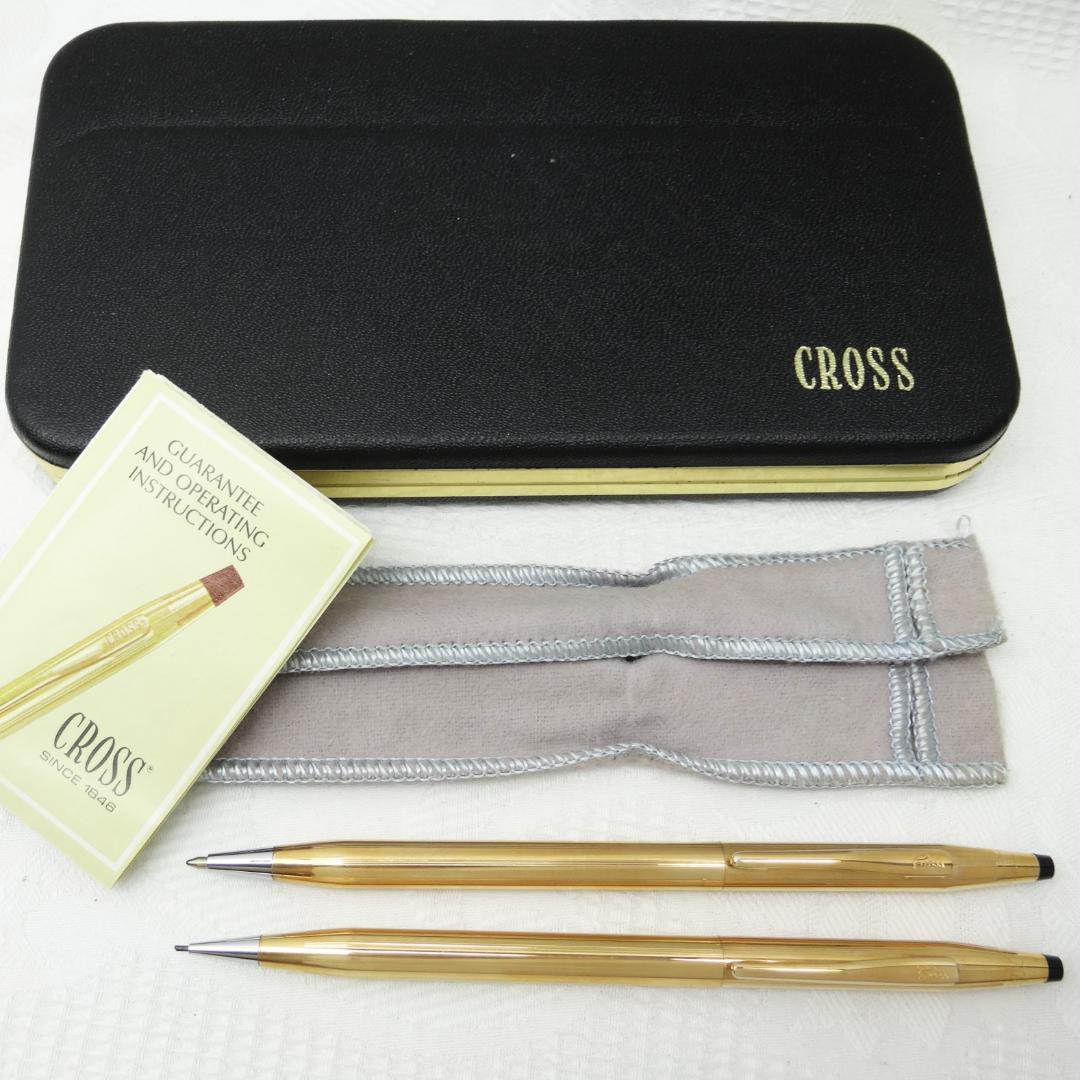 CROSS 14KT USA シャープペン ボールペン ケース付き