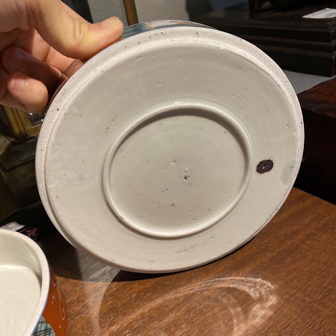 お値下げです　古伊万里焼　金彩赤絵　エクレクティックカイカイ2客セット お値下げしました☆古伊万里焼 金彩赤絵 エクレクティック