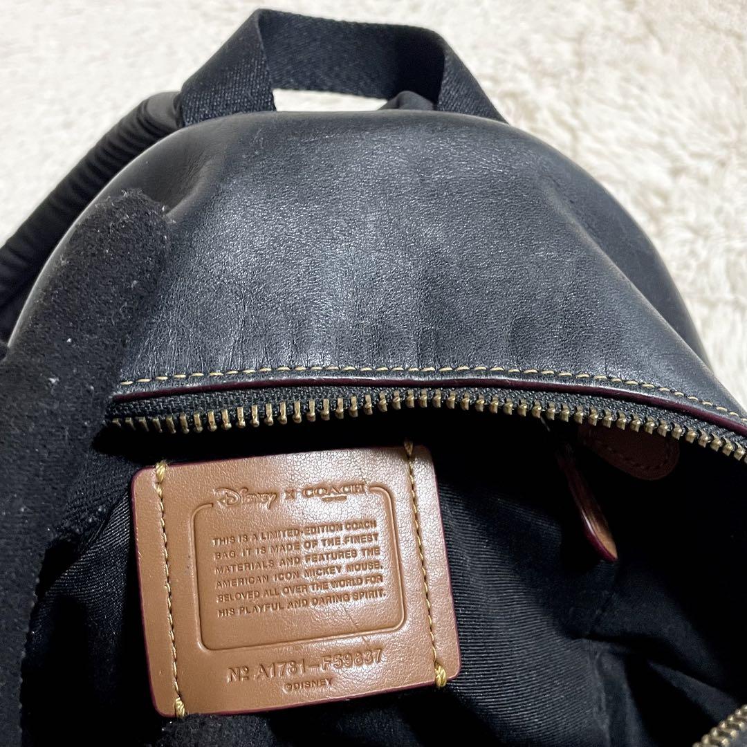 極美品 COACH ディズニー ミッキー オールレザー バックパック リュック 極美品 COACH ディズニー ミッキー オールレザー バックパック