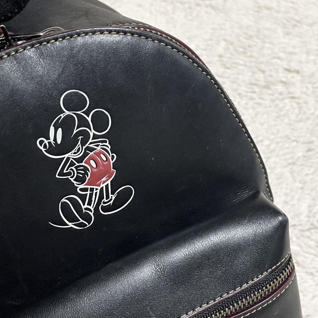 極美品 COACH ディズニー ミッキー オールレザー バックパック リュック 極美品 COACH ディズニー ミッキー オールレザー バックパック