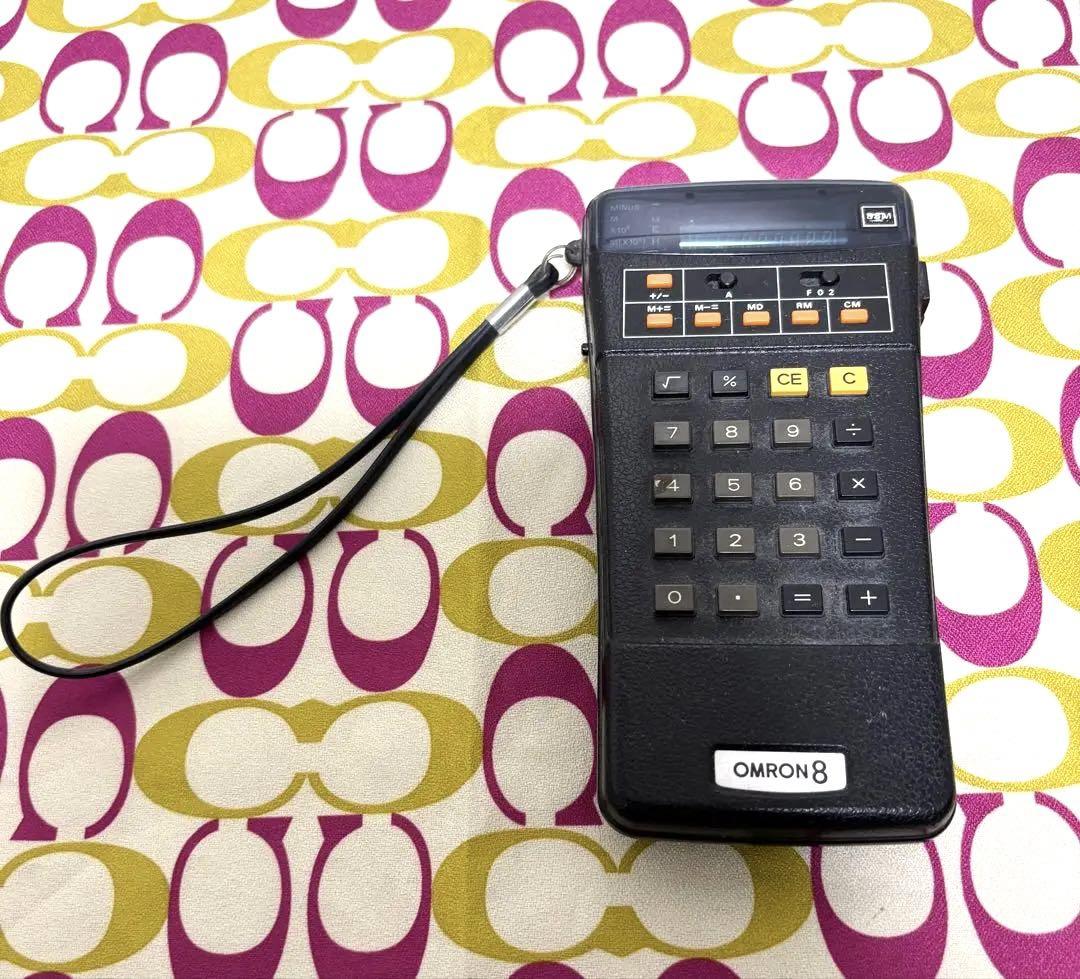 【レトロ希少品】OMRON 8 電卓 ストラップ付き