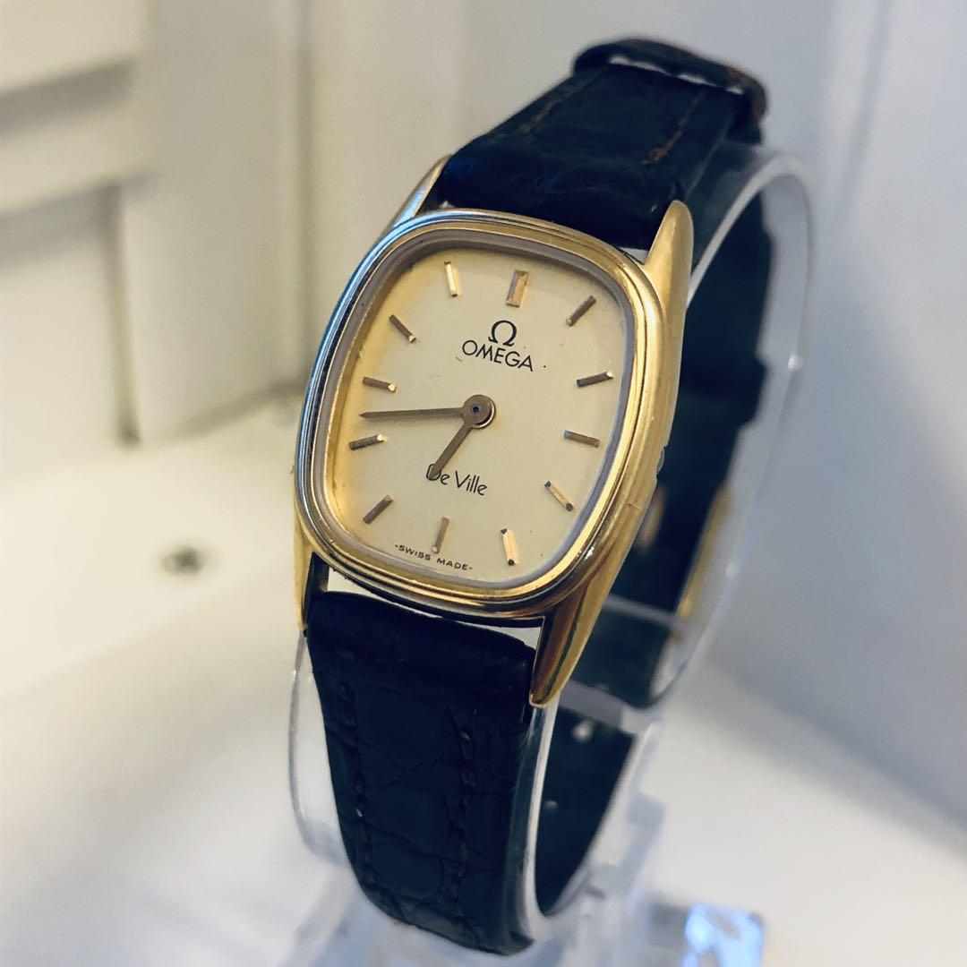 OMEGA de Ville スクエア ゴールド 電池新品 レディース 時計