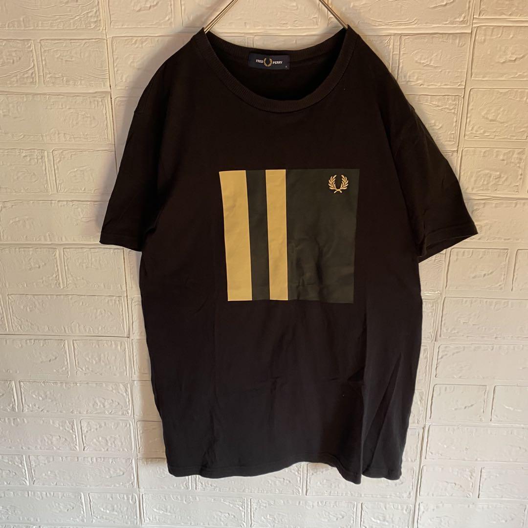 フレッドペリー　刺繍ロゴTシャツ ブラック