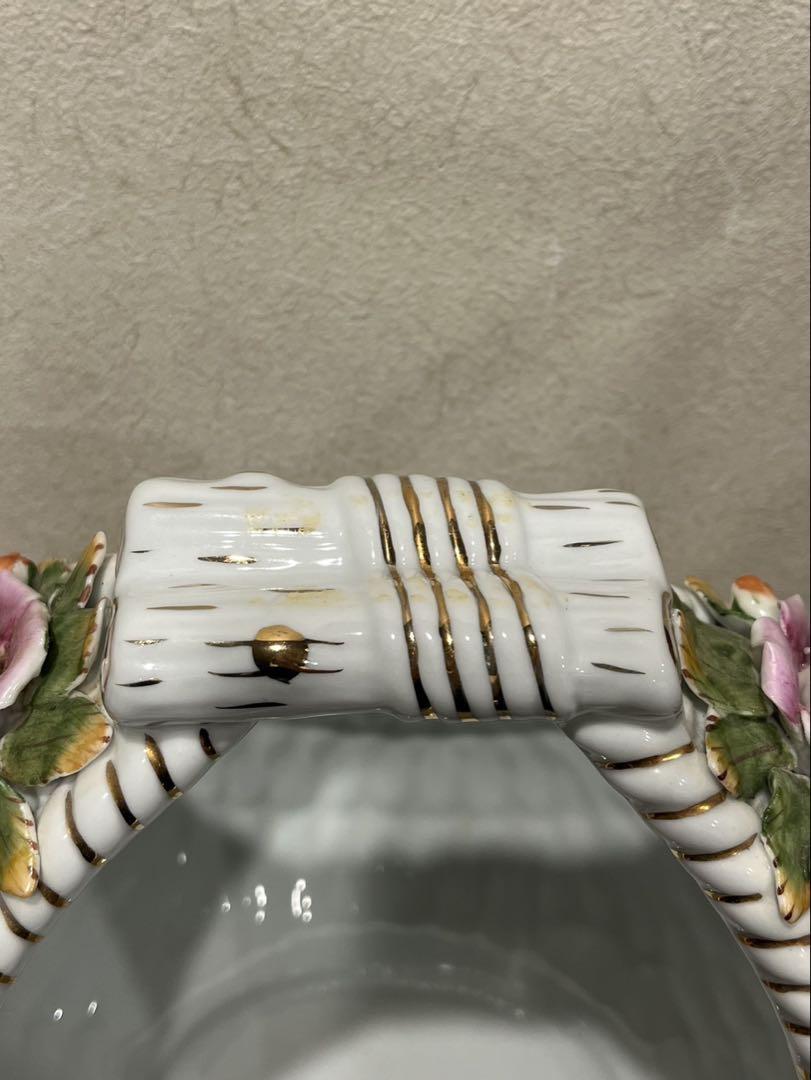 【送料込み】ROYALARDEN 陶器置物　インテリア　フラワーバスケット　カゴ