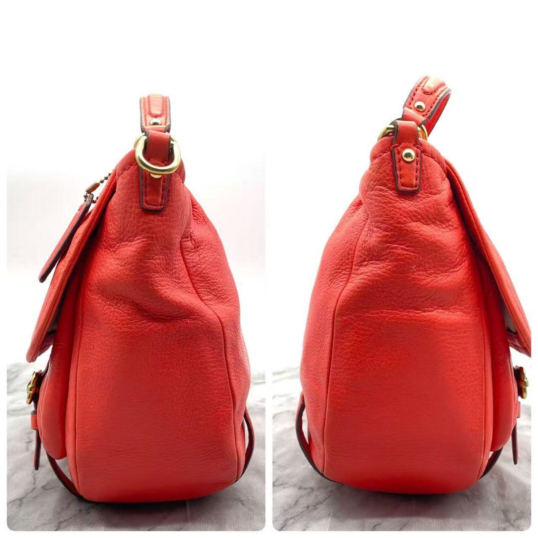 コーチ ショルダーバッグ 2WAY 肩掛け 斜め掛け レザー レッド コーチ ショルダーバッグ 2WAY 肩掛け 斜め掛け レザー レッド