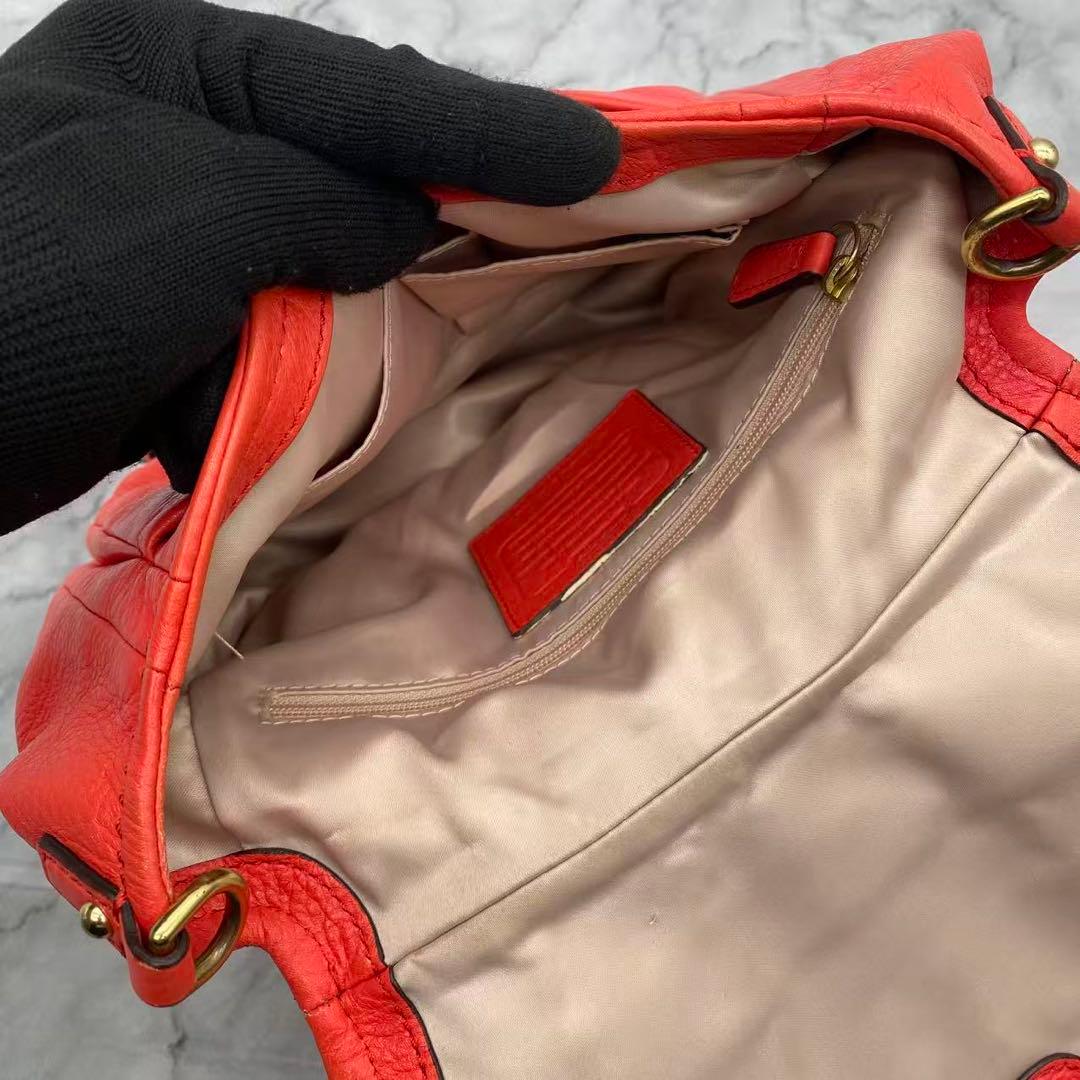 コーチ ショルダーバッグ 2WAY 肩掛け 斜め掛け レザー レッド コーチ ショルダーバッグ 2WAY 肩掛け 斜め掛け レザー レッド