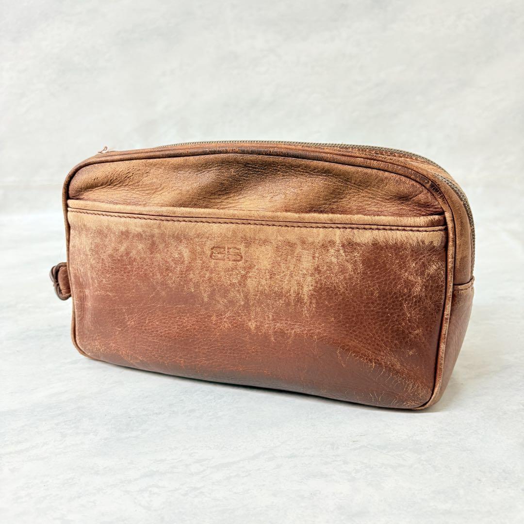 BALENCIAGA ブラウンレザーバッグ　美品　本物 BALENCIAGA(バレンシアガ) ヴィルXXS レザー 2WAYハンドバッグ