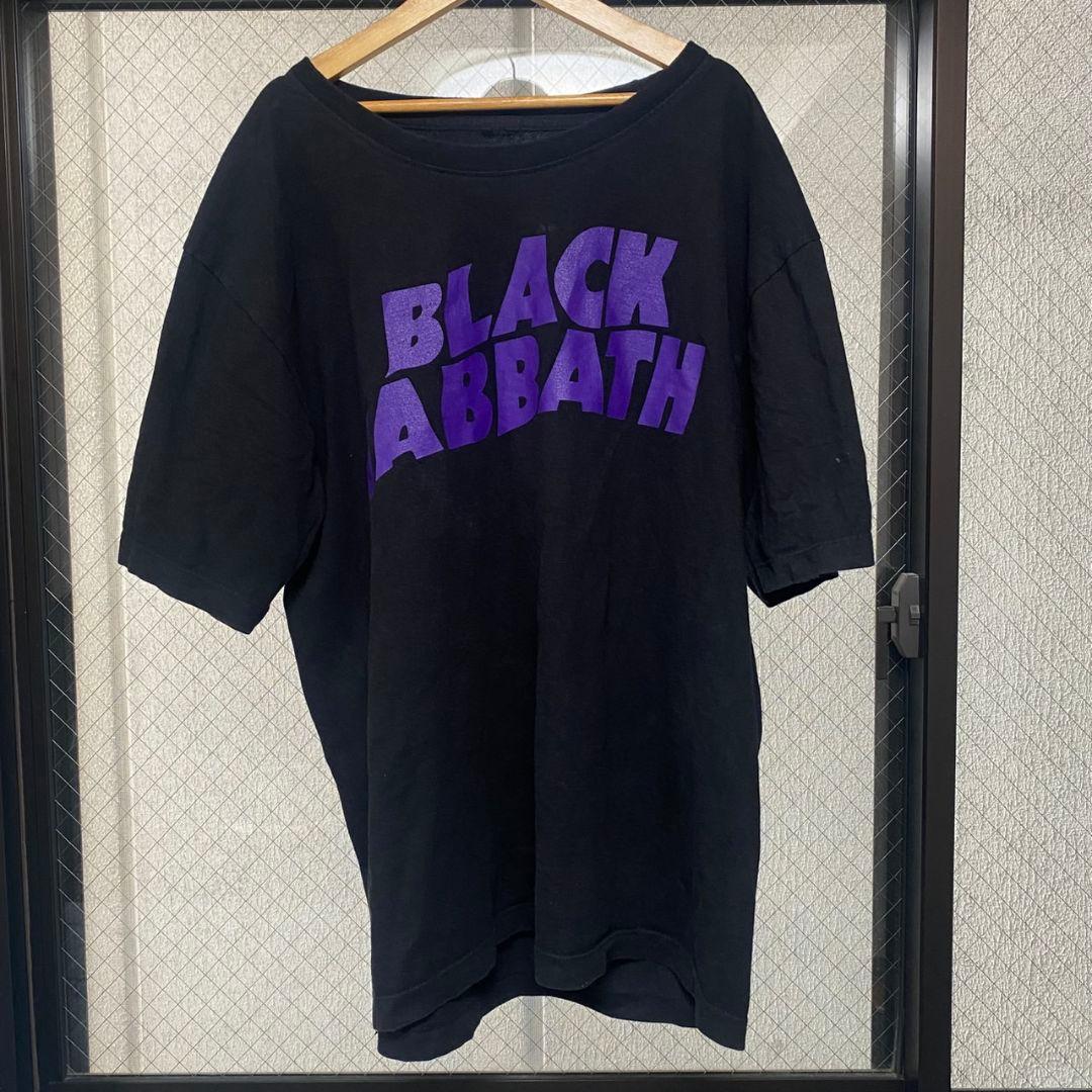 00s y2Kブラックサバス バンドTシャツ 黒 紫ロゴ