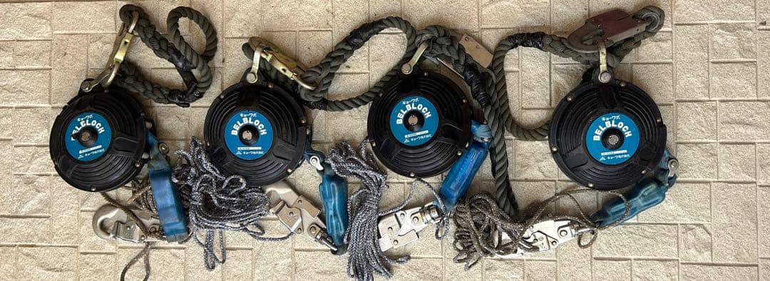 激安美品‼️ベルブロック6m 4個安全ブロック安全帯BB-60型足場