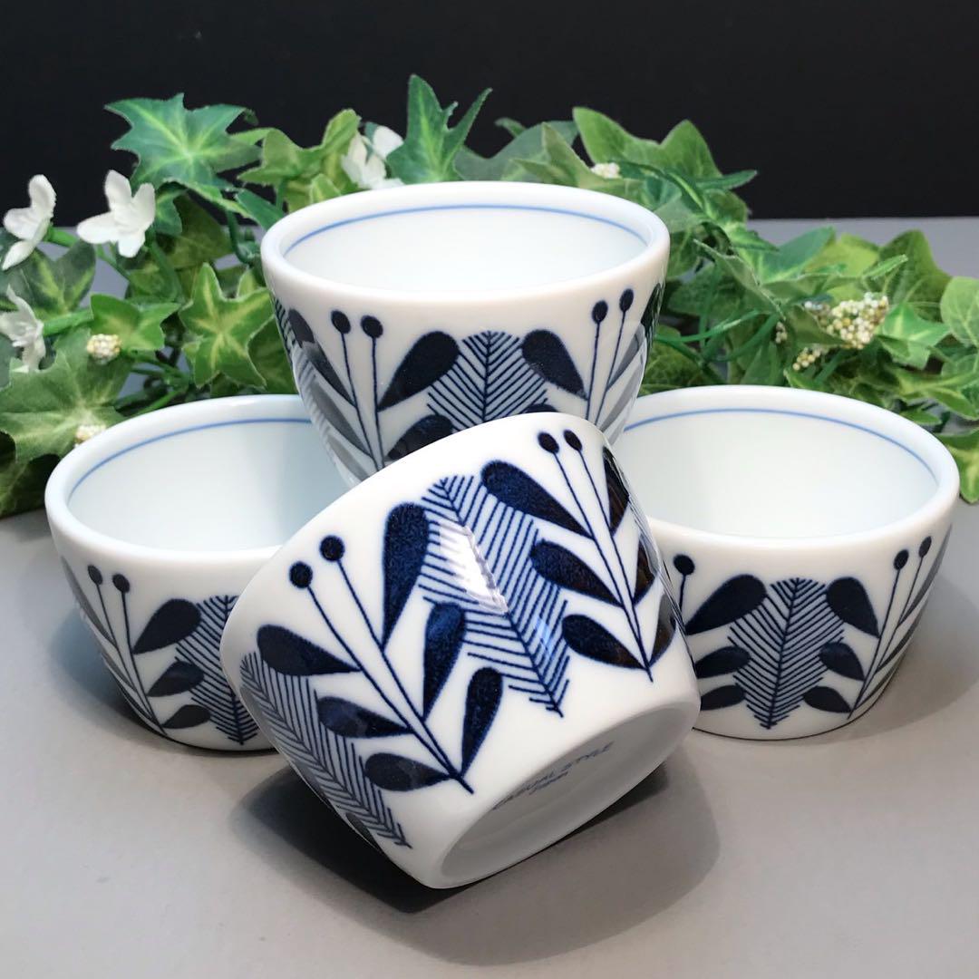 新品未使用日本製リーフ柄ミニボウル【全4点】オーランド蕎麦猪口小鉢