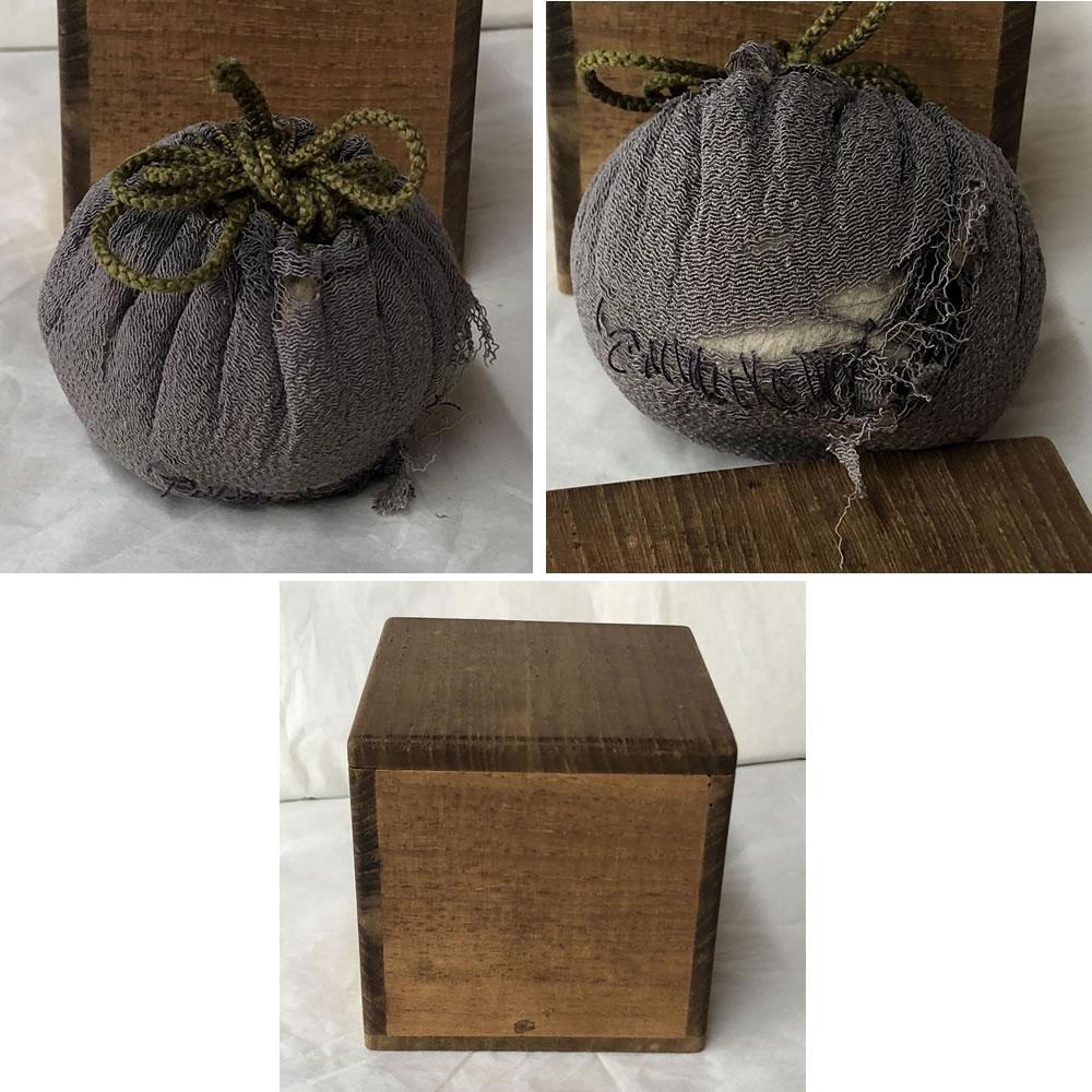 e2737 交趾 香合 木箱入り 仕覆付 茶道具
