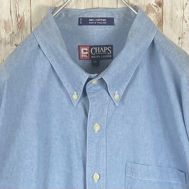 新作国産 刺繍 2XL ブルー 9HT5y-m45756435015 チャップスラルフローレン BD長袖シャツ 即納最新品