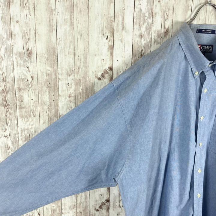 新作国産 刺繍 2XL ブルー 9HT5y-m45756435015 チャップスラルフローレン BD長袖シャツ 即納最新品