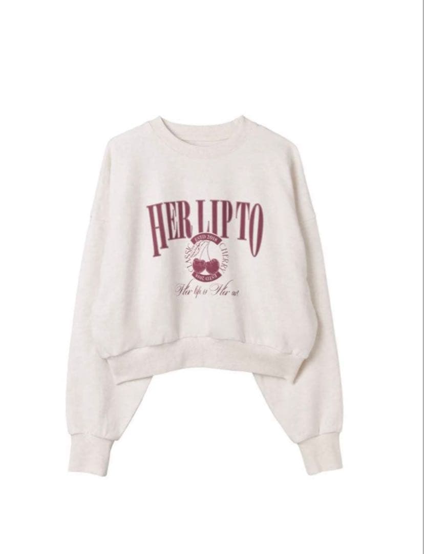 一番人気!! herlipto クラシックチェリースウェットシャツFREE SIZE・Herlipto