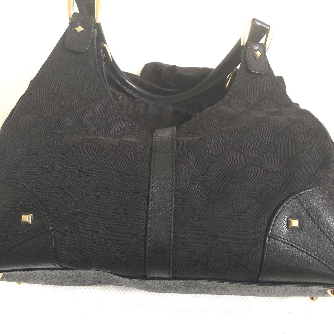 【美品】グッチ ジャッキー GGキャンバス ショルダーバッグ ブラック GUCCI グッチ ジャッキー ショルダーバッグ GGキャンバス
