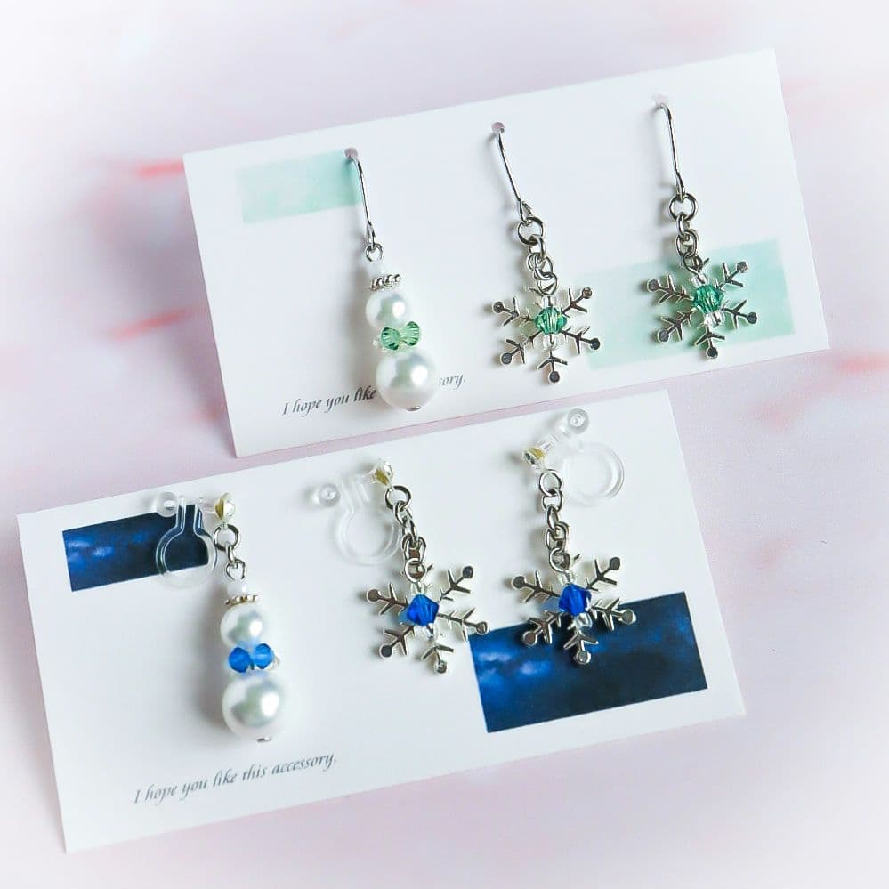 yu様専用◇雪の結晶のピアス◇推し色◇スワロフスキー色変更可能◇推し活◇匿名配送