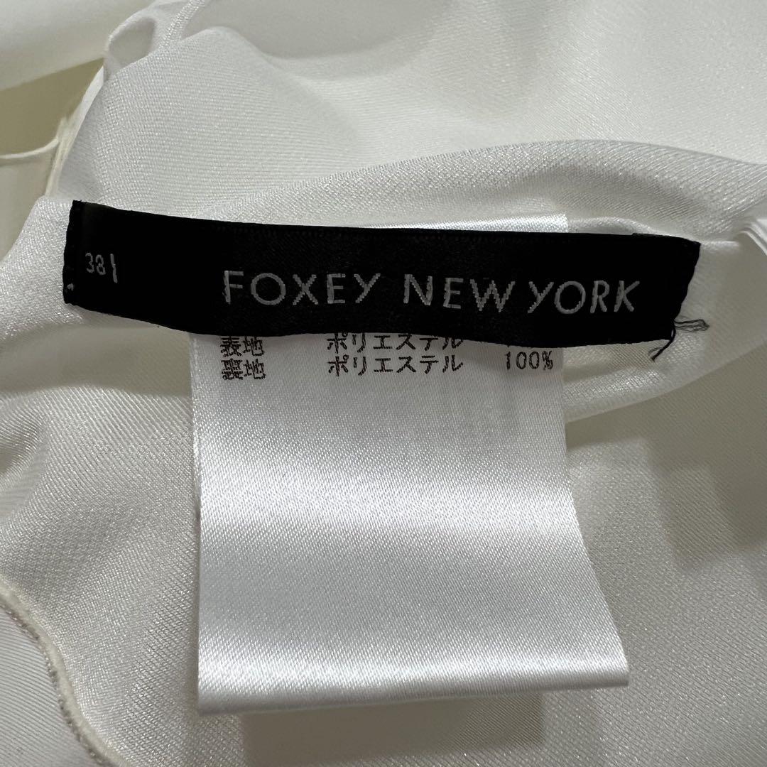 良品　FOXEY NEWYORK フォクシー　フレアスカート　リボン　ホワイト 良品 FOXEY NEWYORK フォクシー フレアスカート リボン ホワイト