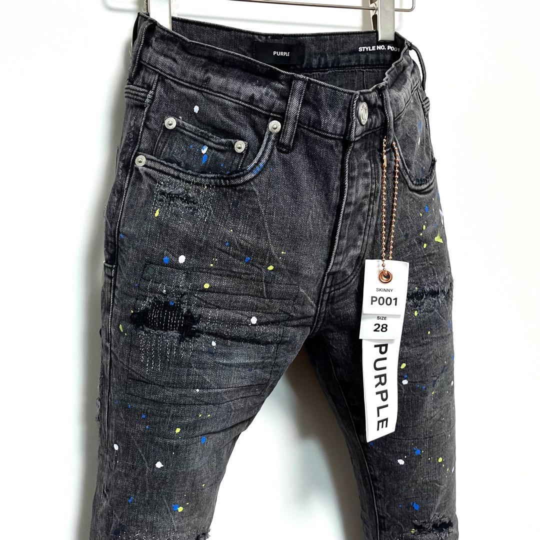 新品 PURPLE BRAND P001 リペア&ペイントスキニーデニム 28 新品 PURPLE BRAND P001 リペア&ペイントスキニーデニム 28