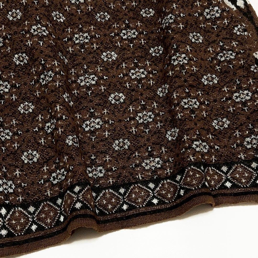 KENZO ケンゾー 幾何学模様 ハイネックニット ブラウン 肩ボタン M KENZO ケンゾー 幾何学模様 ハイネックニット ブラウン 肩ボタン M