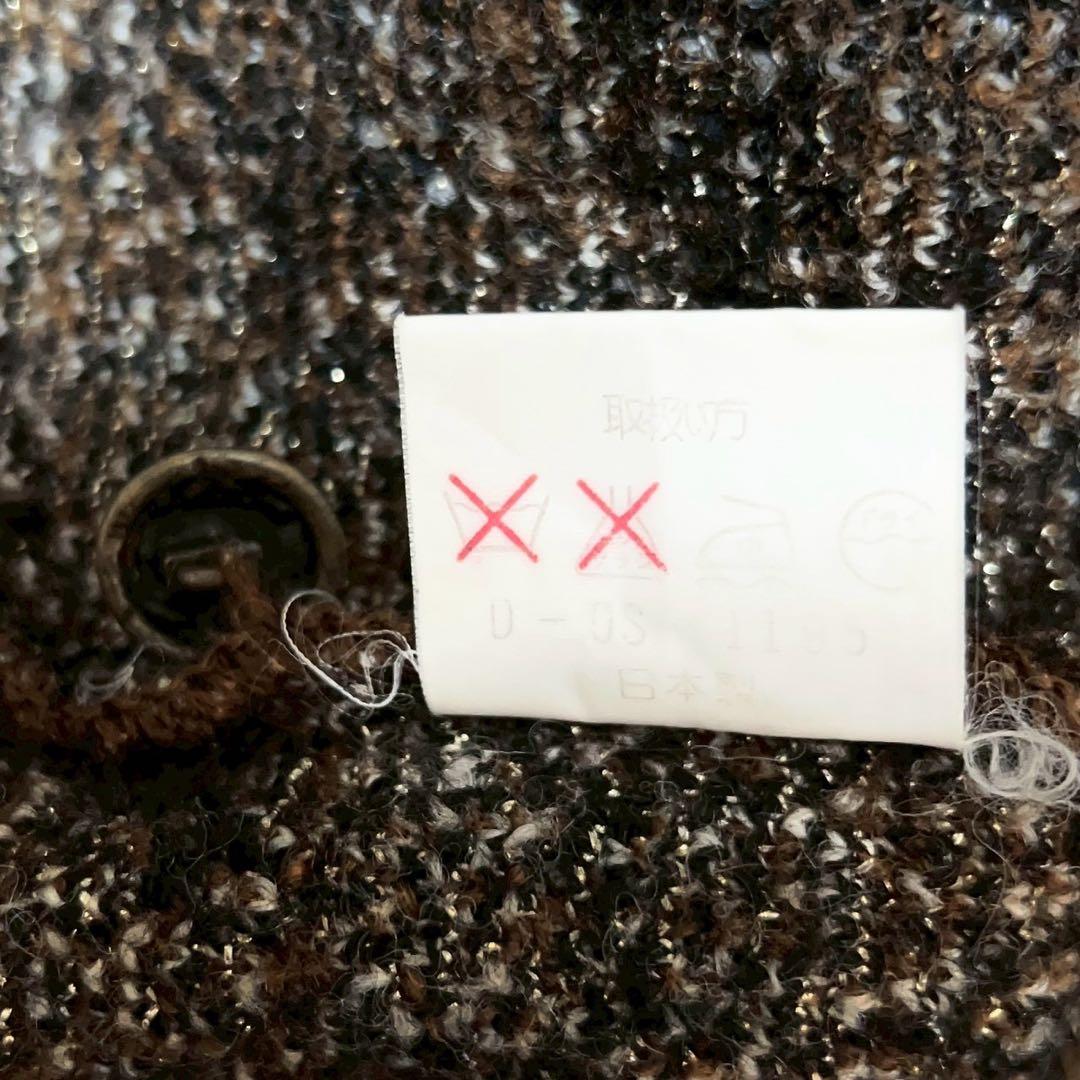 KENZO ケンゾー 幾何学模様 ハイネックニット ブラウン 肩ボタン M KENZO ケンゾー 幾何学模様 ハイネックニット ブラウン 肩ボタン M