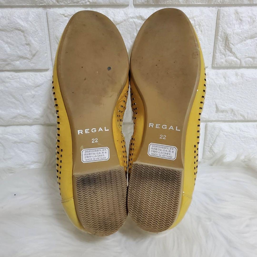 【美品】REGAL イエローフラットシューズ 編み込みデザイン　24cm REGALリーガル フラットシューズ イエロー 22cm - メルカリ