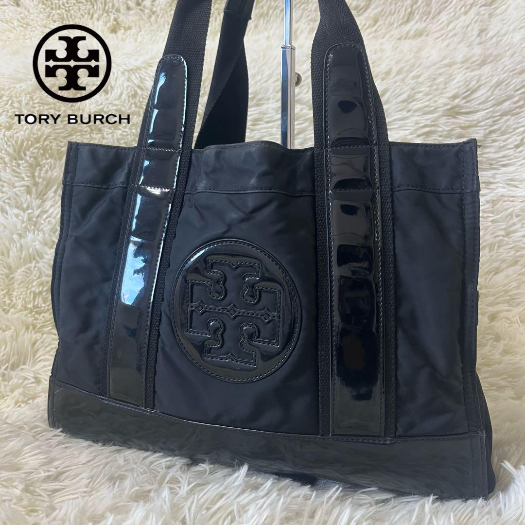 TORY BURCH トリバーチ ミニトートバッグ エナメル 美品 エラ
