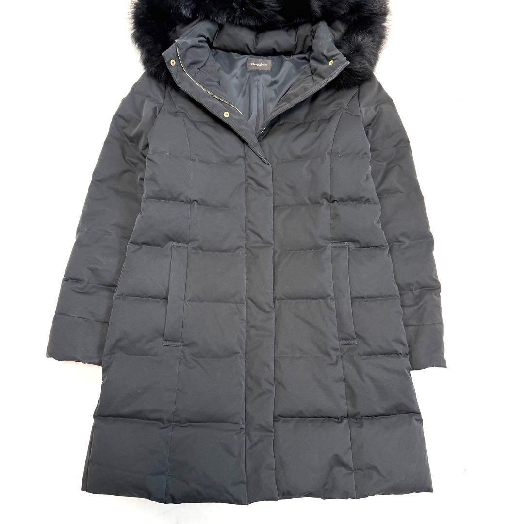 デミルクスビームス FOXファーフードダウン ブラック38 フード取り外し可能