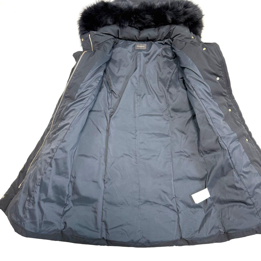 デミルクスビームス FOXファーフードダウン ブラック38 フード取り外し可能