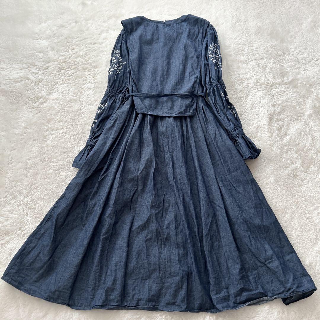 春夏新作モデル 定価35200円 ハウピア haupiaニリンソウ 刺繍ワンピース 38 M ワンピース