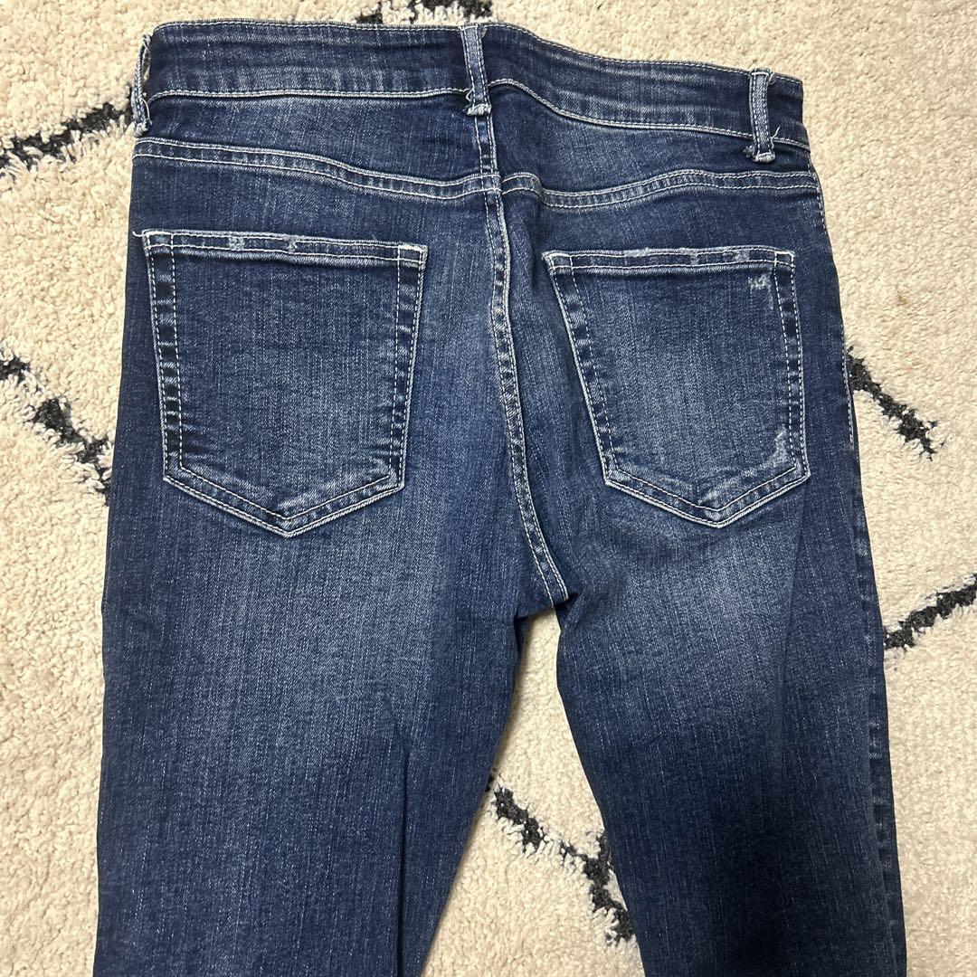 美品　MOUSSY　ダメージ加工スキニーデニム 美品 MOUSSYマウジー サイドカットデニム W25ダメージ加工