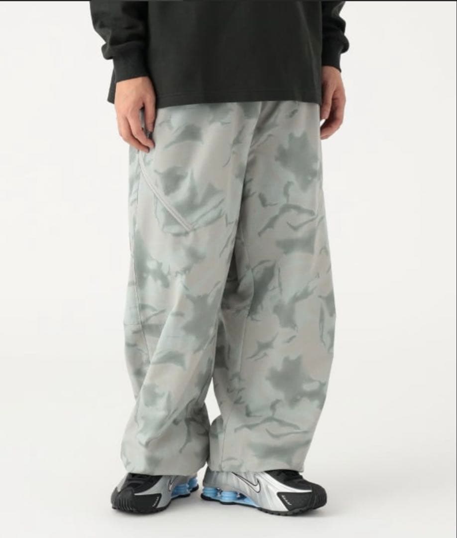 BEAMS ワイドストレート プリント ジップ イージーパンツ LサイズL BEAMS