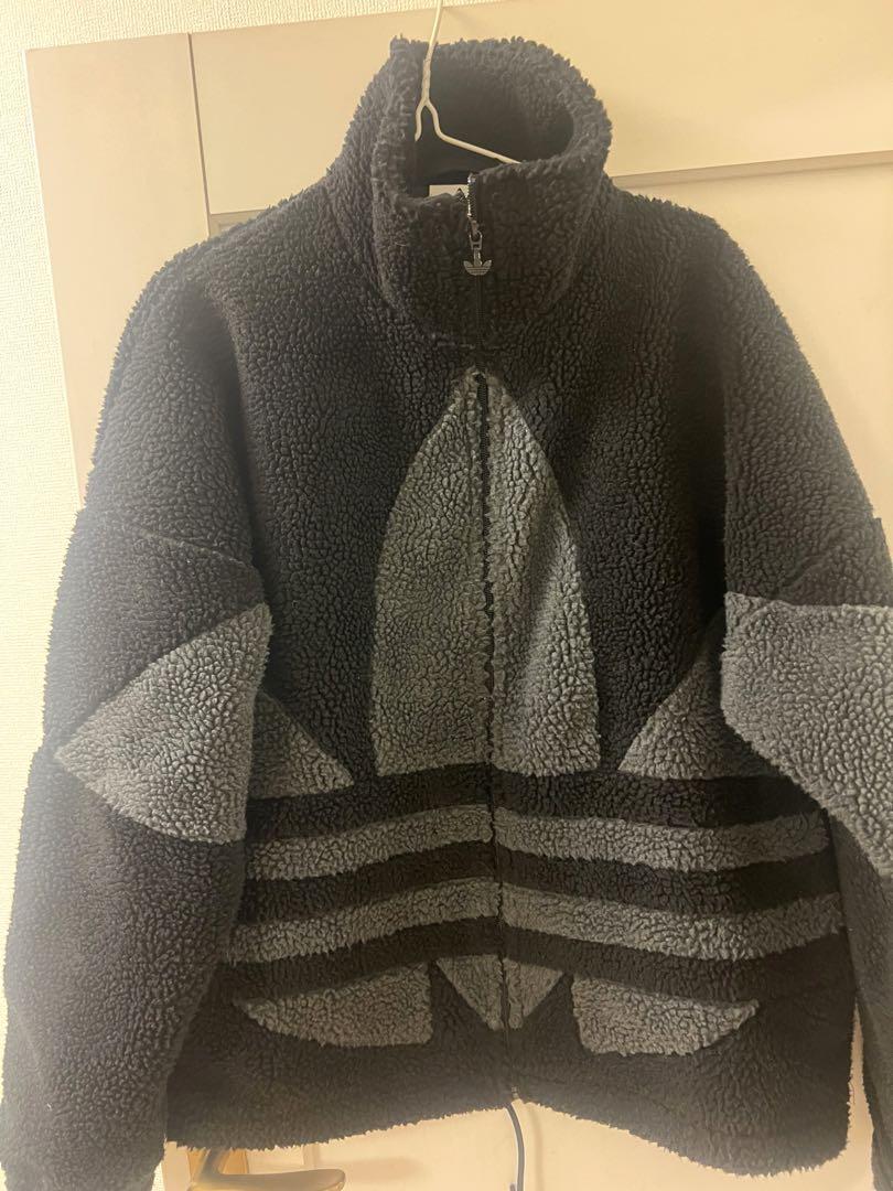 新品adidas フリースジャケット JMサイズ 黒/グレー