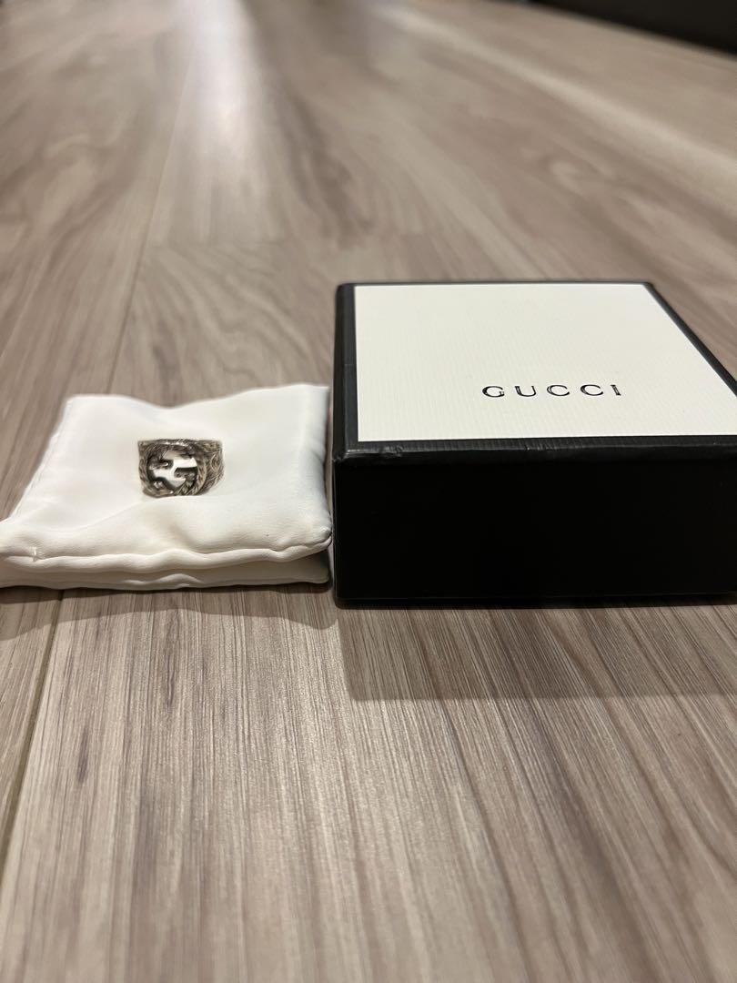 GUCCI シルバーリング ダブルGロゴ