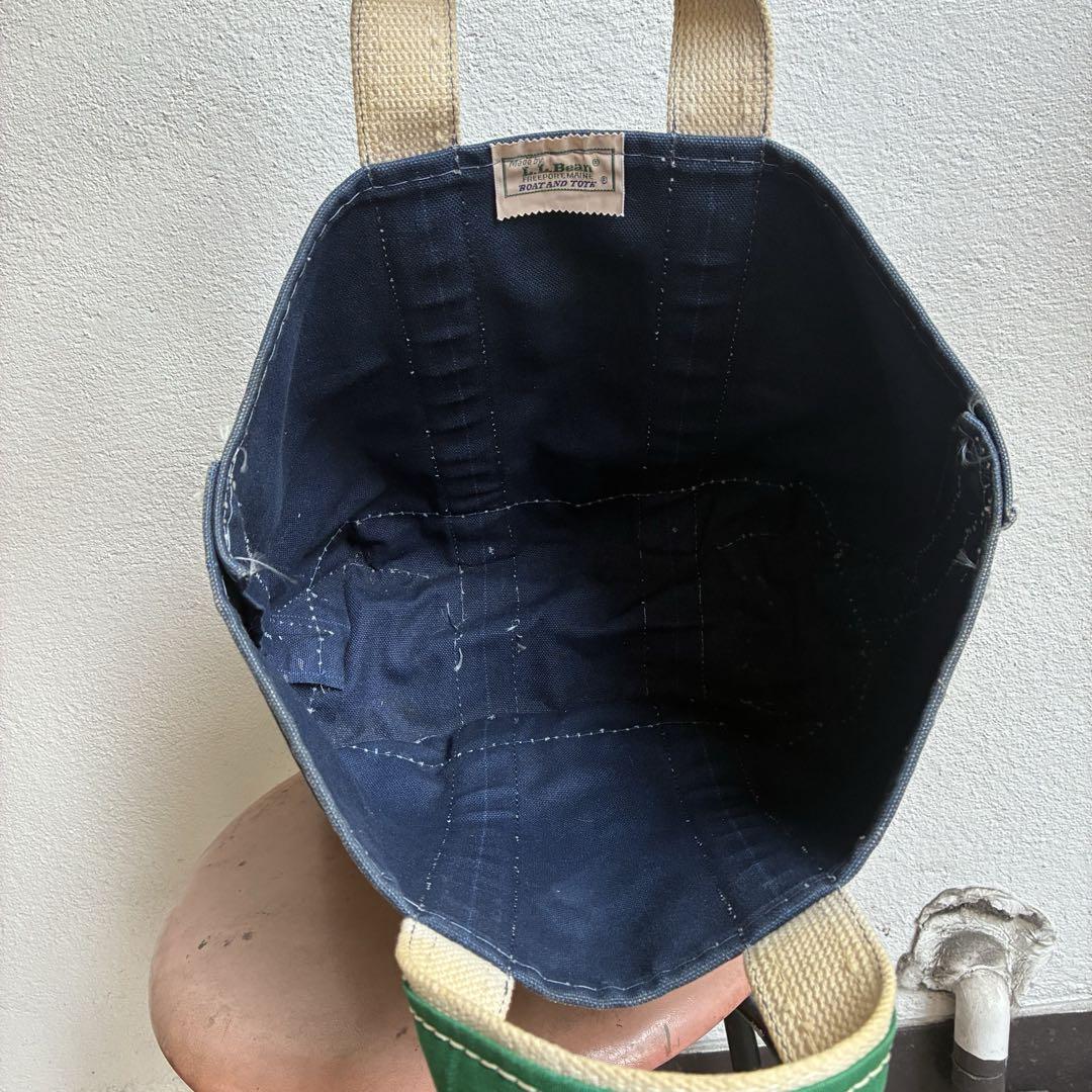 80‘s　USA製　L.L.Bean デラックストートバック　ネイビー×グリーン