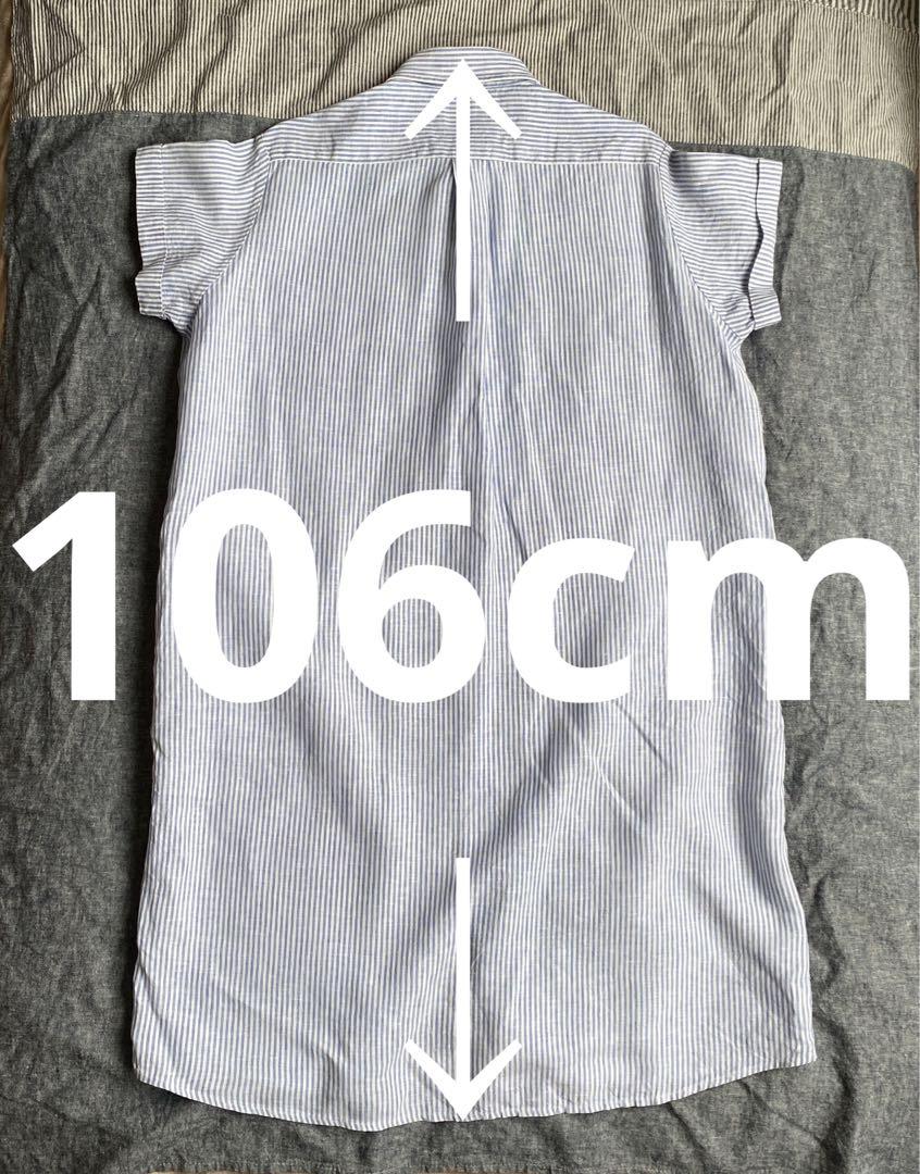 ★美品　サイズ14 Gymphlex　水色ストライプ　シャツワンピ★
