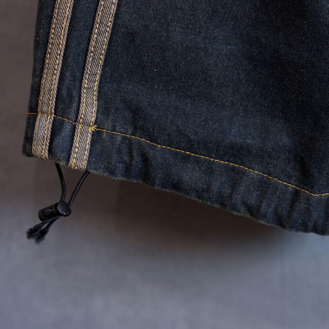 COLN hold track jeans スリーストライプ ワイドバギーデニム